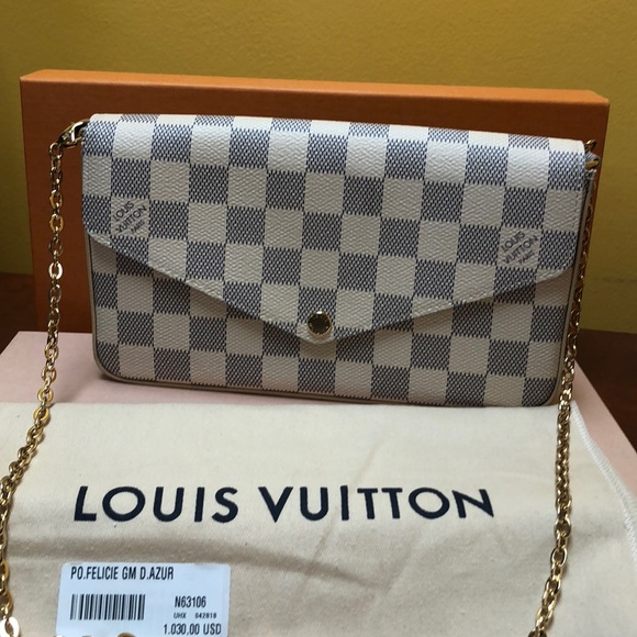 *SOLD*Louis Vuitton pochette felicie damier azur - Picture 2 of 8